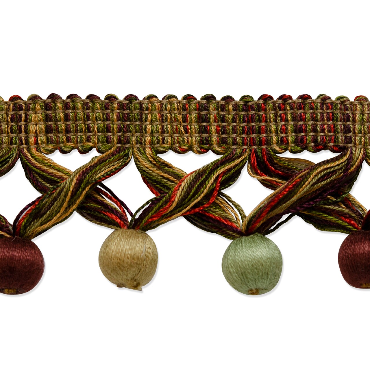 24 yards of Conso Criss Cross Wrapped Ball Fringe Trim | 24 yard cut